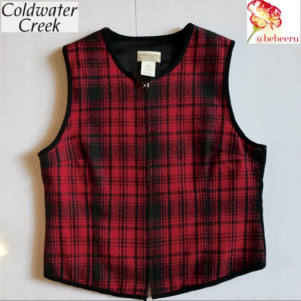 Coldwater Creek Plaid Vest - Size 6